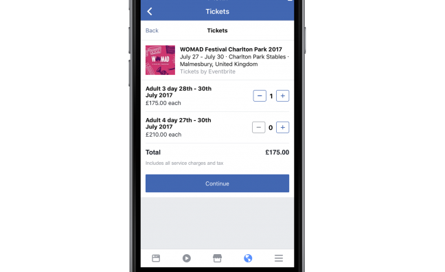 Facebook launches new ticket buying facility