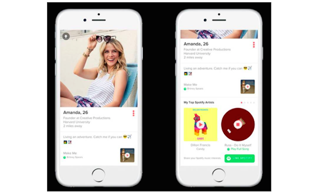 Spotify gets into bed with Tinder

