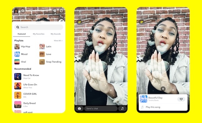Snapchat signs AR licensing deal with Sony Music