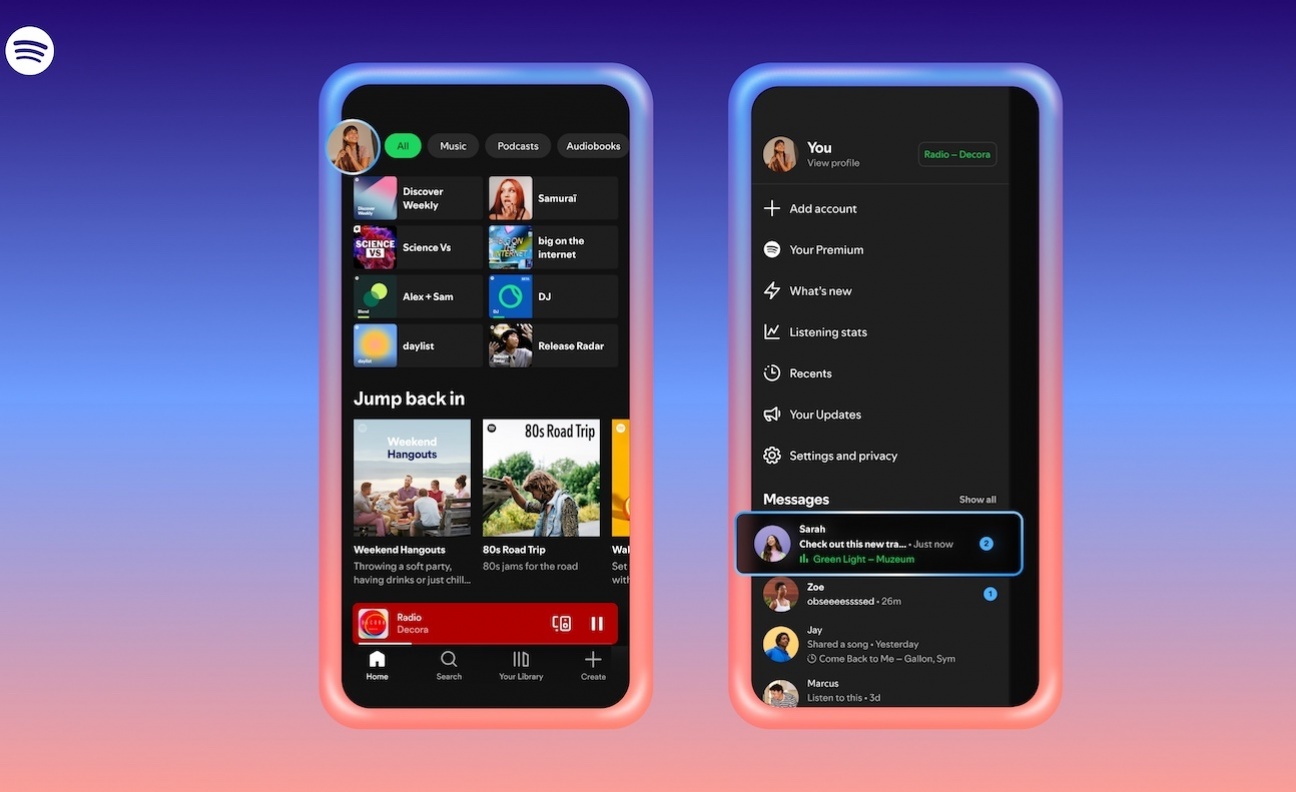 Spotify expands its in-app Messages music sharing experience