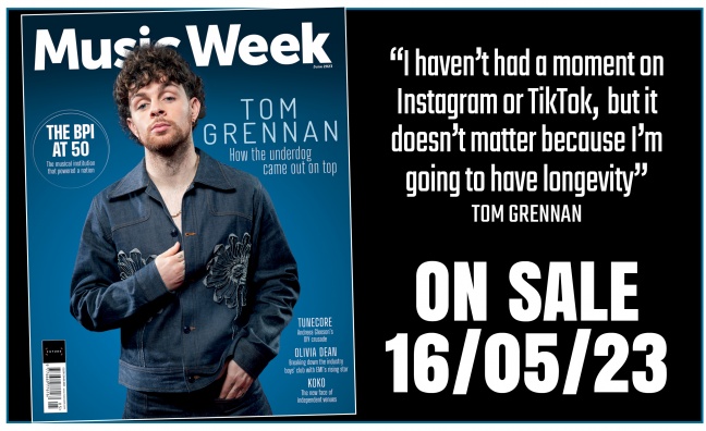 Tom Grennan covers the June edition of Music Week