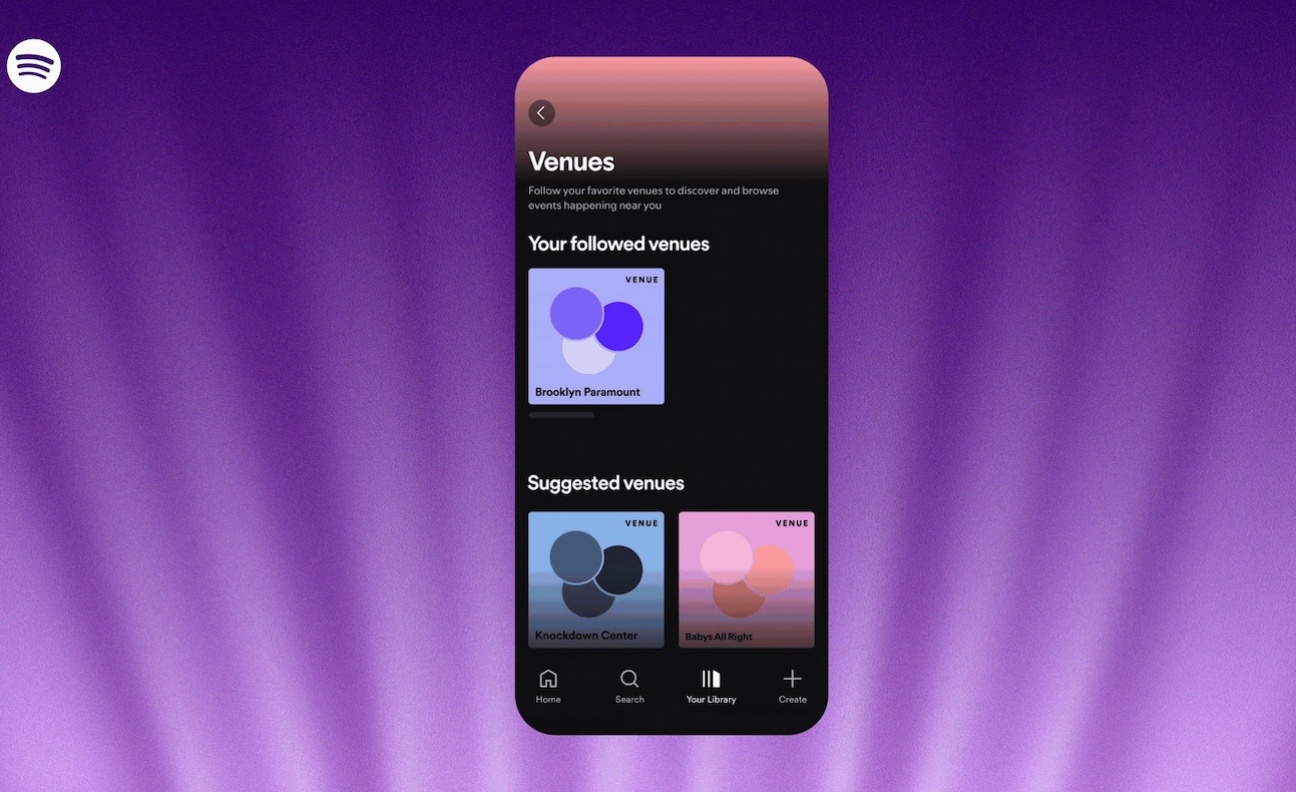 Spotify users can now follow their favourite venues