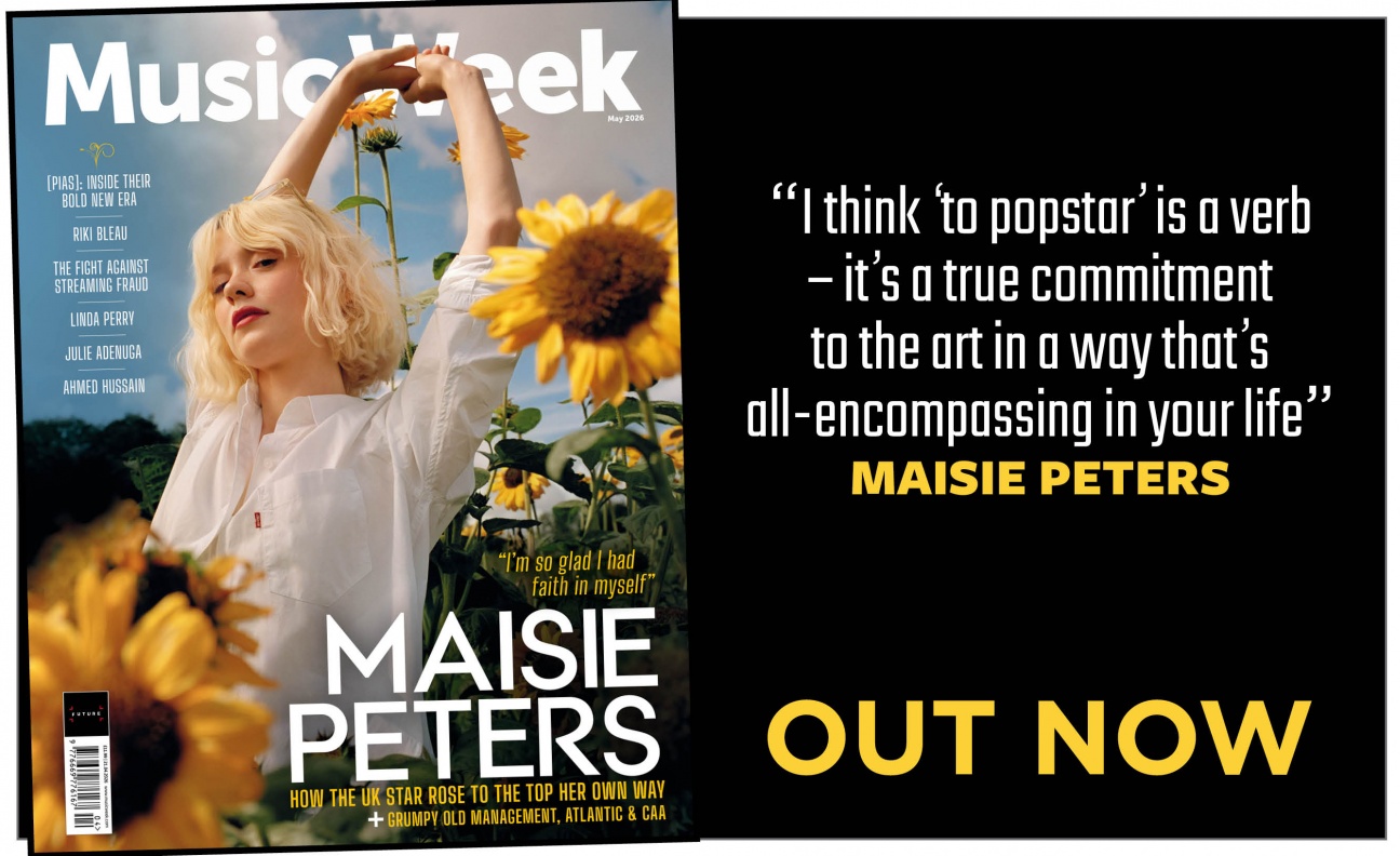 Maisie Peters poses among sunflowers on the May 2026 cover of Music Week