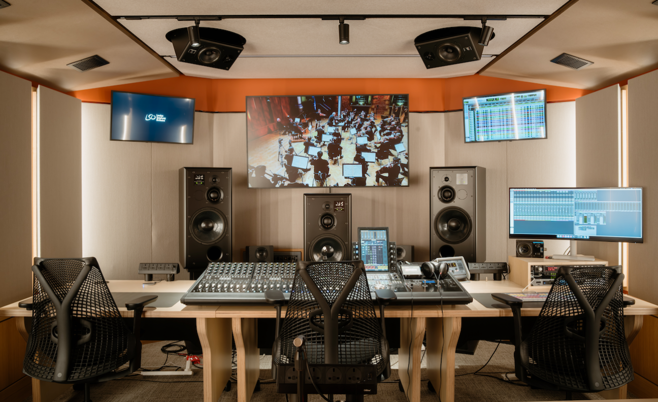 The audio control room at LSO St Luke's