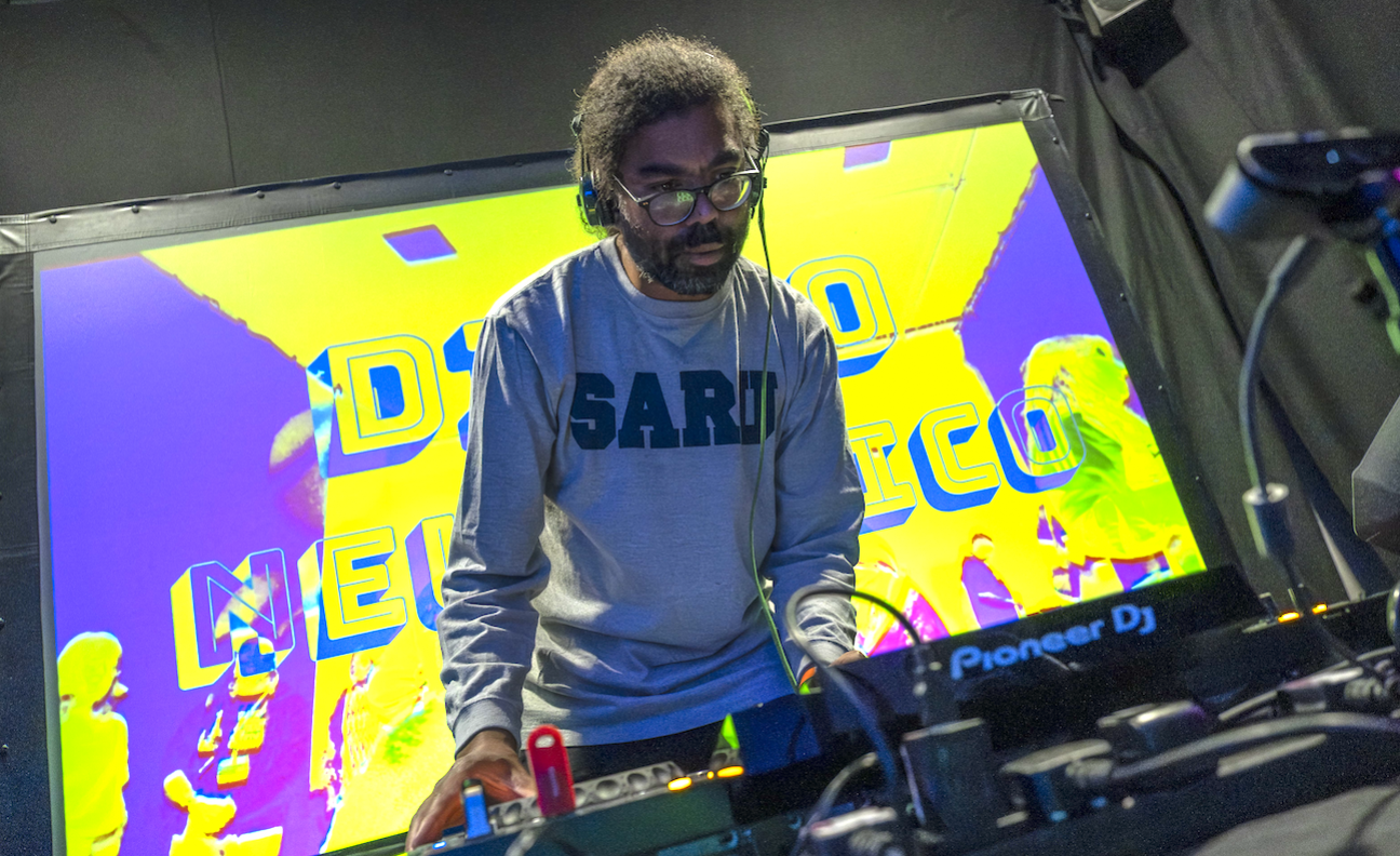 A Deaf Rave artist performs live