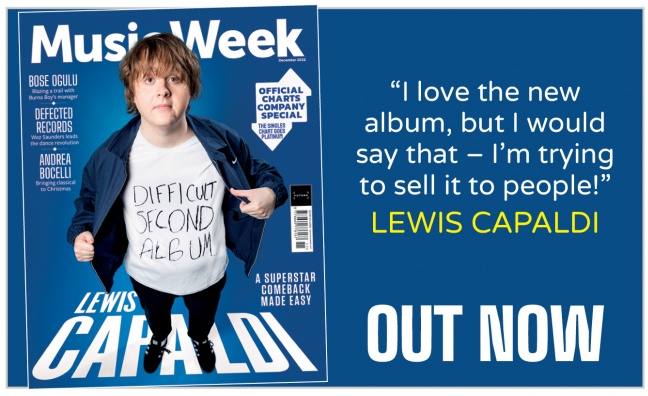 Lewis Capaldi covers the December issue of Music Week