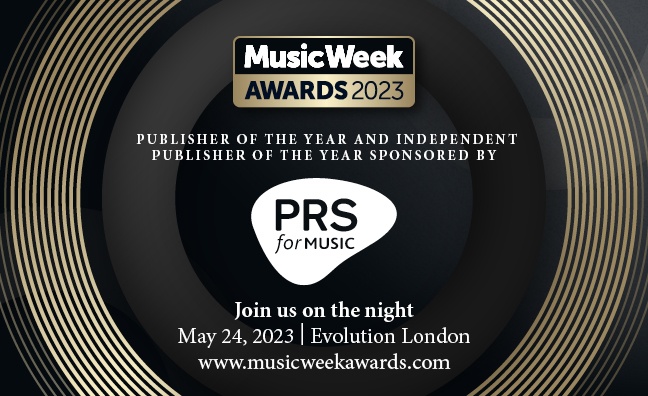 PRS For Music to sponsor publishing categories at Music Week Awards 2023