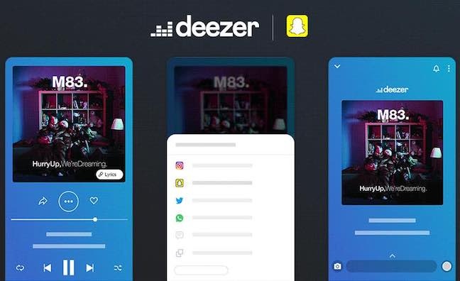 Deezer rolls out Snapchat sharing function