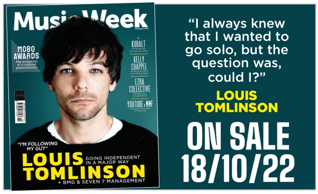 Louis Tomlinson covers the November issue of Music Week