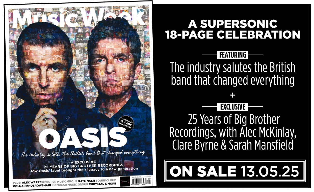 Oasis cover the June edition of Music Week 