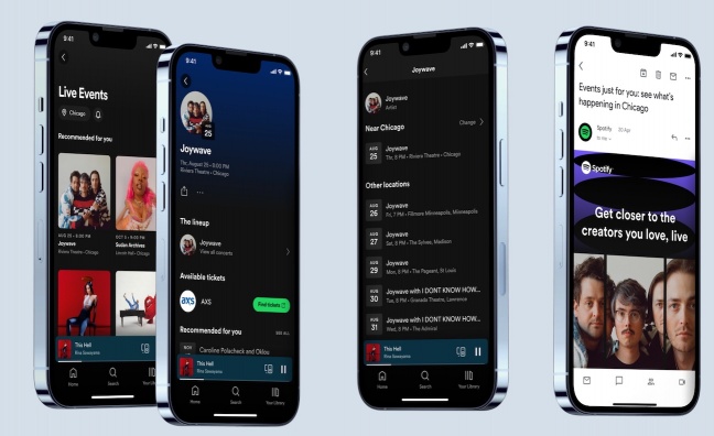 Spotify rolls out Live Events Feed for personalised gig listings